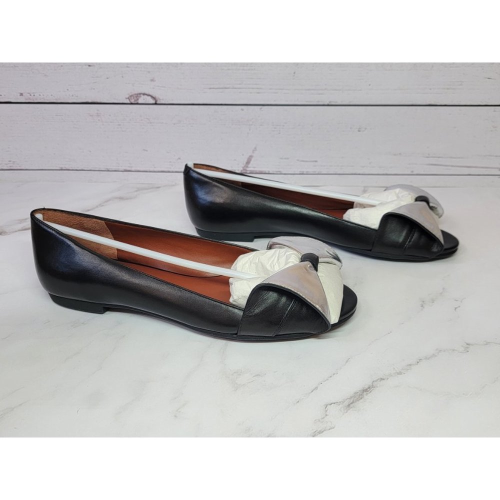 Marc by Marc Jacobs Bow Accents Ballet Flats BLACK / SILVER - Picture 4 of 9